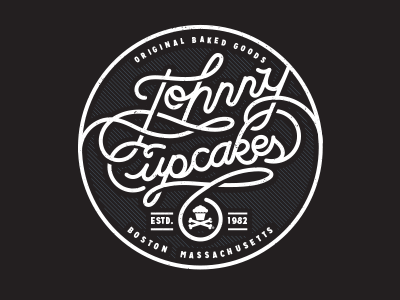 Scripty. bottle corey reifinger frosting johnny cupcakes label packaging script typography
