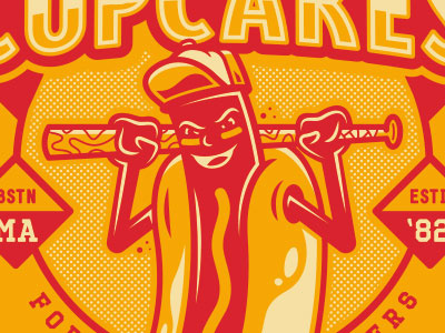 Hot Diggity Dog. baseball boston corey reifinger hot dog illustration johnny cupcakes logo shirt design weiner