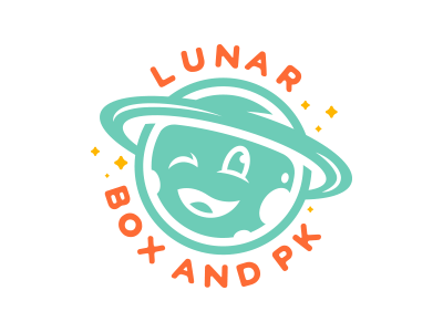 Lunar. astro illustration logo planet space stars