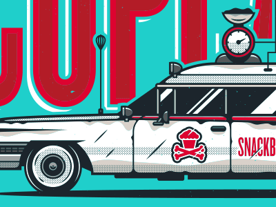 Snackbusters. baking car corey reifinger ghostbusters illustration johnny cupcakes shirt design