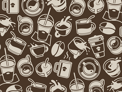 AM. coffee corey reifinger cups espresso icons illustration latte logos morning mugs