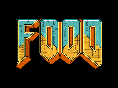 Food. corey reifinger doom food illustration lettering type typography video game