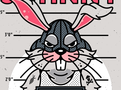 Bad Rabbit. bunny corey reifinger criminal easter hip hop illustration jail johnny cupcakes mugshot rabbit