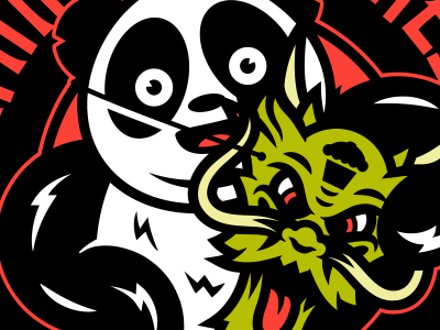Panda. chinatown corey reifinger dragon festival illustration johnny cupcakes logo lock up panda