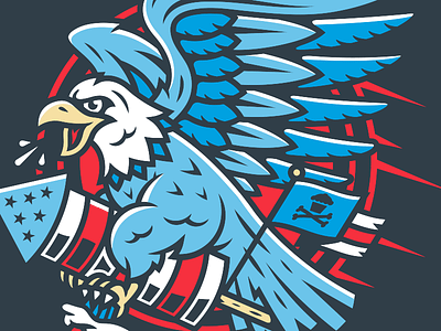 Freebird. 4th of july america bald eagle corey reifinger fireworks freedome illustration johnny cupcakes vector wings