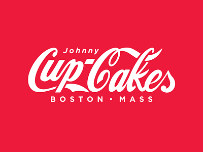 Cola. boston corey reifinger johnny cupcakes logo parody soda type typography