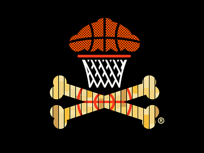 Balling. basketball corey reifinger court hoop illustration johnny cupcakes logo net sports
