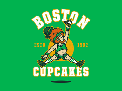 Air Lucky. basketball boston celtics corey reifinger illustration johnny cupcakes leprechaun logo nba shirt graphic sports type