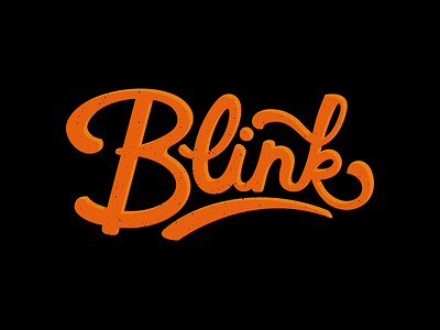 Blinking. corey reifinger hand done lettering logo script type typography vector