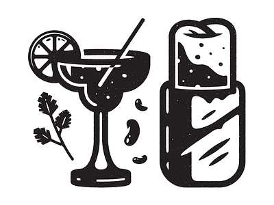 Numero Uno. booze burrito corey reifinger food icons illustration margarita mexican