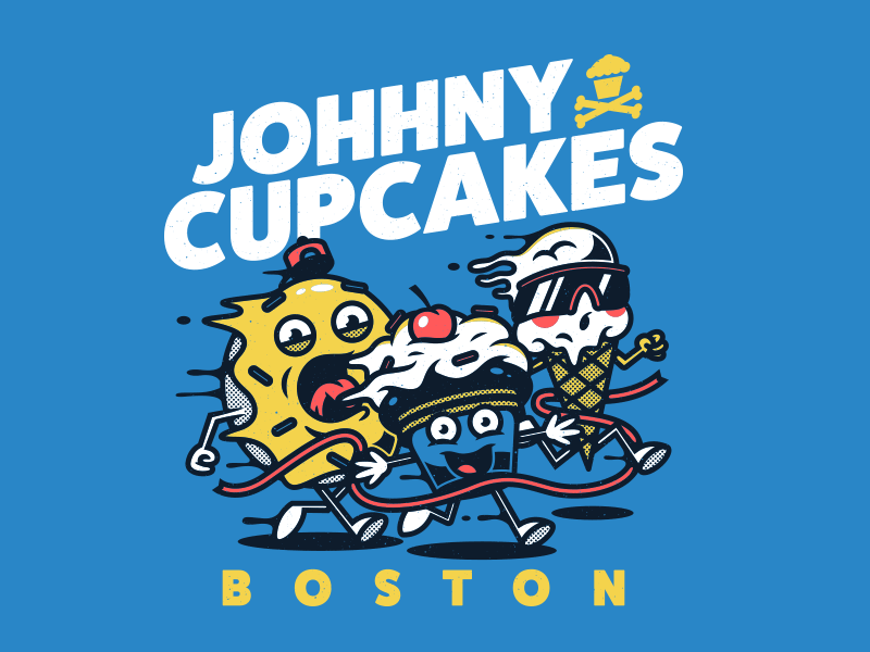 Marathon. boston corey reifinger cupcakes dessert donut ice cream illustration marathon race run sports