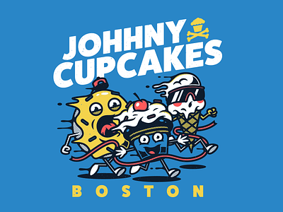 Marathon. boston corey reifinger cupcakes dessert donut ice cream illustration marathon race run sports