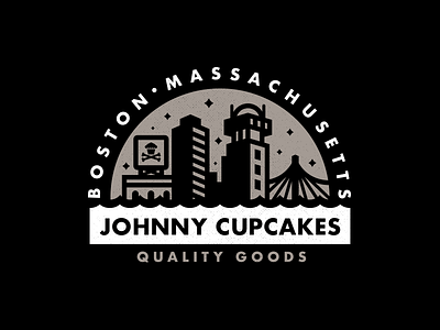 Skyline. boston corey reifinger icon illustration johnny cupcakes logo skyline type