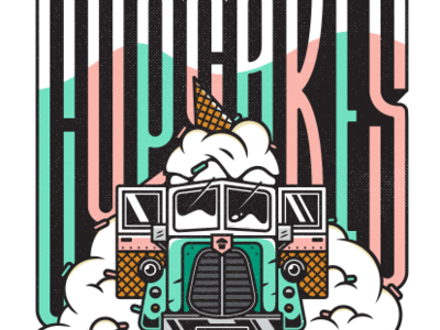 I Scream. corey reifinger dessert ice cream illustration johnny cupcakes summer truck type typography