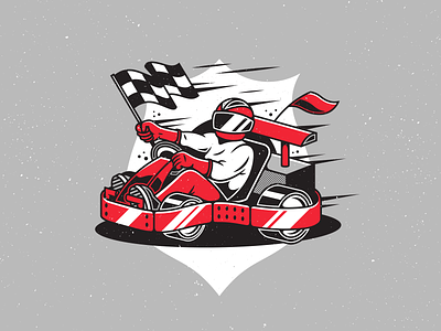 Go-Kart. car flag go kart illustration race racing speed vector wheels