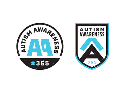 AA 365. autism awareness badge crest lettering logo logodesign type