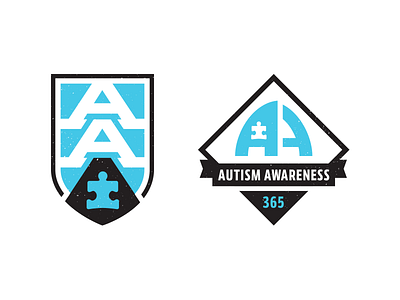 AA 365. autism awareness badge badge design corey reifinger crest lettering logo logodesign type typography