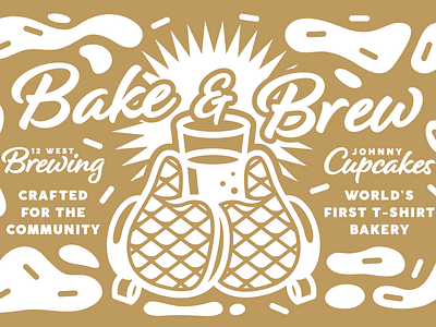 Bake & Brew. beer branding brewery corey reifinger graphic design illustration johnny cupcakes logo pint glass type typography vector