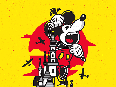 King Mouse. 90 years character art corey reifinger disney illustration king kong mascot mickey mouse vector
