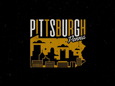 Pitt 3. city cityscape illustration lettering logo design pennsylvania pittsburgh skyline type typography