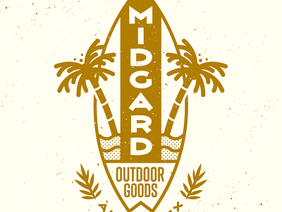 Midgard 3. badge badgedesign branding corey reifinger illustration logo logo design logo design branding outdoors surf surfboard typography