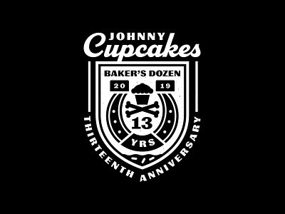 Baker's Dozen. badge badgedesign bakers dozen branding corey reifinger icon illustration johnny cupcakes logo logodesign logotype patch