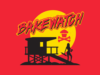 Bakewatch. baywatch beach corey reifinger illustration johnny cupcakes lifeguard summer type typography