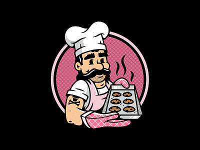 Crumbs. baker bakery branding characterdesign chef corey reifinger graphic design illustration johnny cupcakes logo mascot oven vector