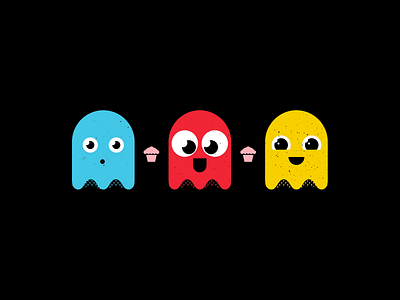 Hungry. branding corey reifinger ghosts graphic design icons illustration johnny cupcakes pacman vector video games