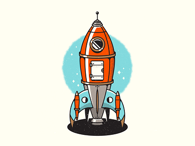 Rocket. corey reifinger graphic design illustration retro rocketship space spaceship texture vector