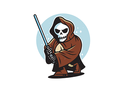 Dead Jedi. branding corey reifinger design illustration jedi lightsaber obi wan kenobi skywalker space star wars steel city vector vector illustration