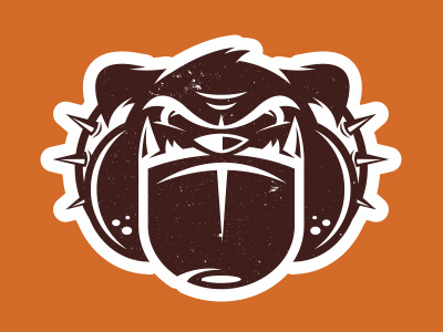 Browns. bulldog corey reifinger dog football icon illustration logo nfl vector