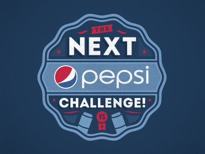 Challenged. blue corey reifinger design icon logo seal soda vector