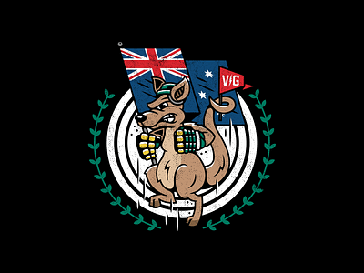 Kangaroo. australia badgedesign branding character design corey reifinger illustration kangaroo logodesign mascot type typography vector violent gentlemen