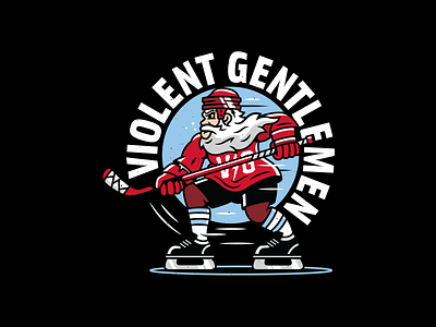 Penalty Box. branding graphic design hockey ice illustration illustration design santa skate type typography vector