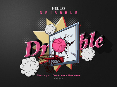Hello Dribbble! basketball design dribbble logo