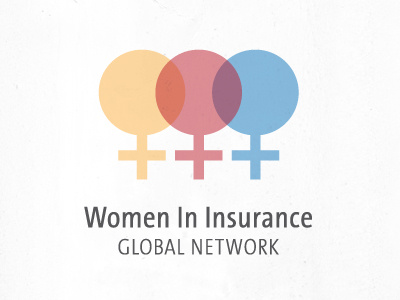 Women In Insurance Global Network Logo - 1 and female symbol globe insurance overlay plus sign primary symbol venn diagram women