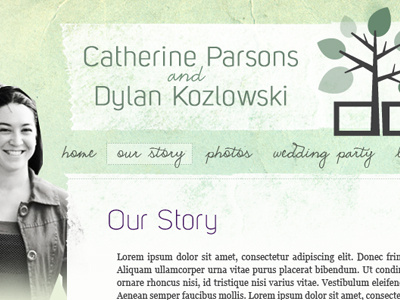 Cat & Dylan - Wedding Website Comp grunge modern paper romantic tape texture website wedding