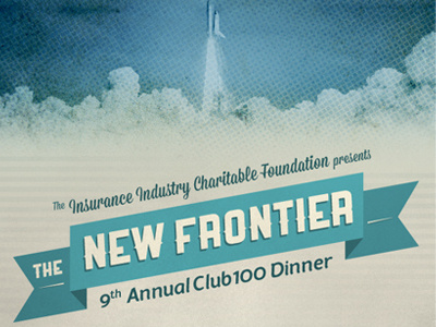 New Frontier Invitation banner california science center clouds invitation retro rocket science space space shuttle texture vintage
