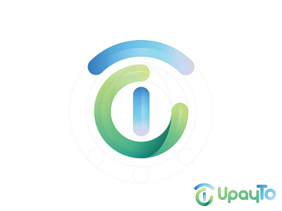 UpayTo blue gradient green logo payment symmetrical