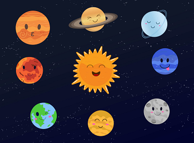 Solar System Illustration adobe illustrator flat illustration flatdesign planet sky solarsystem vector