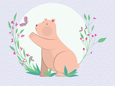 bear animals forest illustration vector