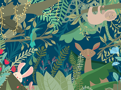 Forest animals forest illustration vector