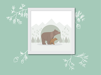 Mama Bear animals bear bear illustration forest illustration