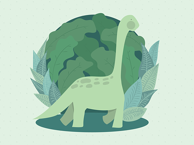 Dino dino dinossaur green illustration leaves