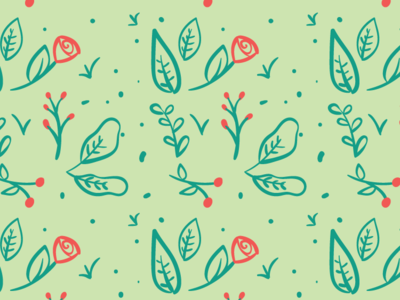 Wallpaper Flowers and Leaves Pattern