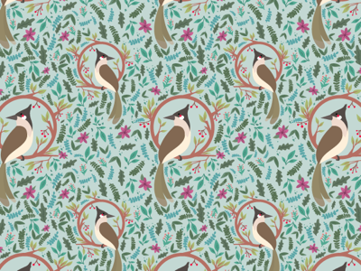 Pattern bird and leaves bird leaves pattern