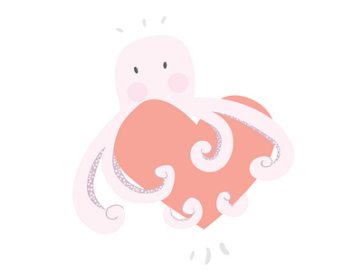 OctoHug design illustration octopus valentinesday vector