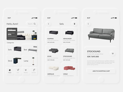 IKEA Mobile App Exploration appdesign neumorphism uidesign uiux uxdesign