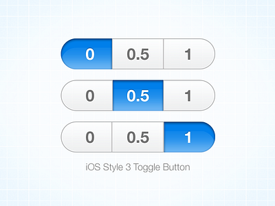 iOS Style 3 Toggle Button UI button daramghaus ios ui
